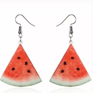 Watermelon 🍉 earrings NEW dangle hook acrylic NEW